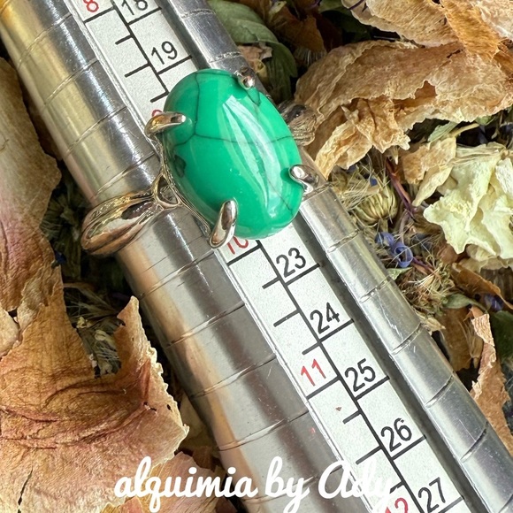 Turquoise and silver gem ring/Victorian ring/protection for he stone/boho - Picture 1 of 3